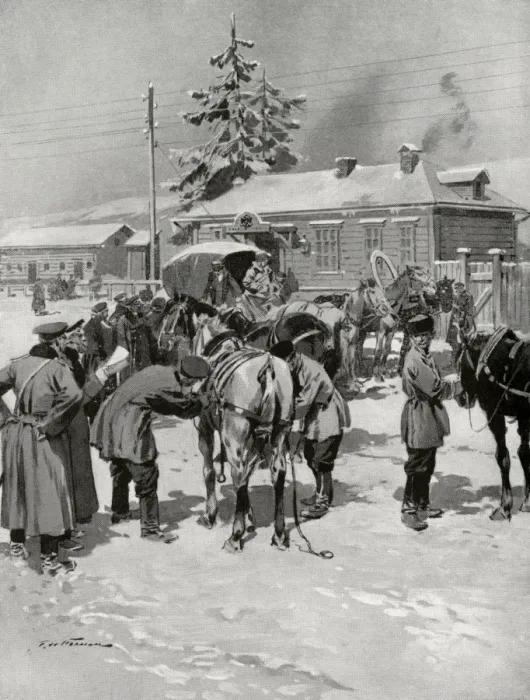 Framed Print : Stage for post-horses in the Urals Framed Print : Stage for post-horses in the Urals