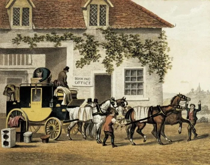 Framed Print : Stagecoach (19th c. ). Engraving Framed Print : Stagecoach (19th c. ). Engraving