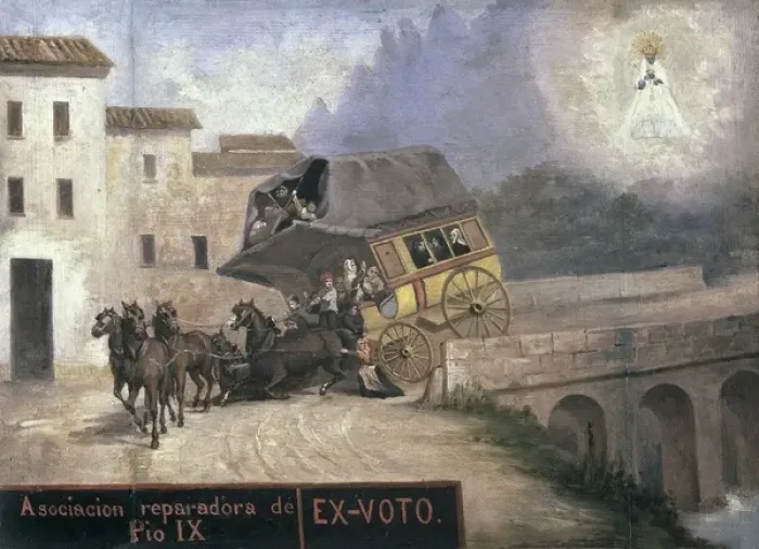 Framed Print : Stagecoach accident near Montserrat with the appearance Framed Print : Stagecoach accident near Montserrat with the appearance