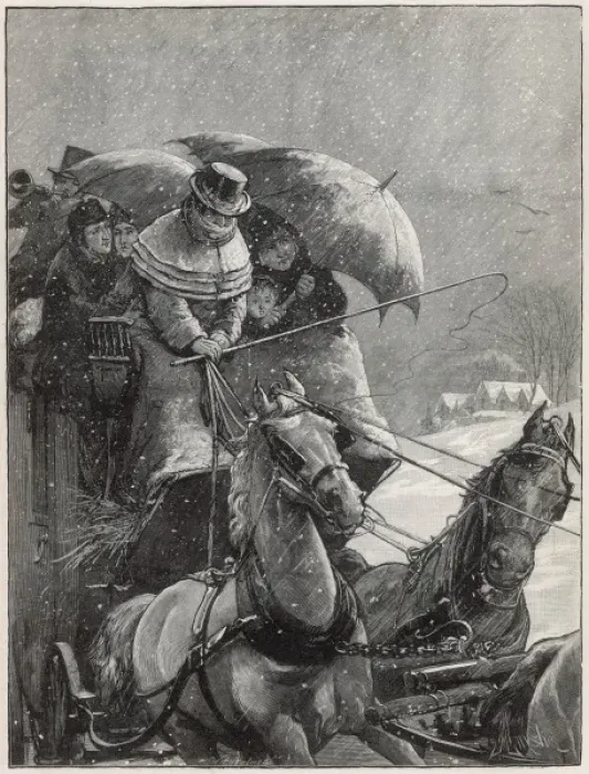 Framed Print : Stagecoach in the snow Framed Print : Stagecoach in the snow