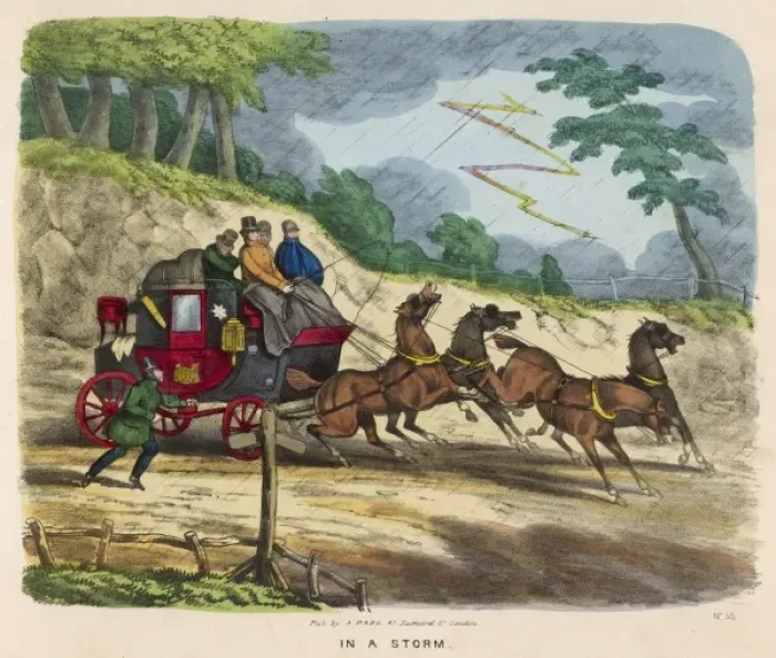 Framed Print : Stagecoach in Storm Framed Print : Stagecoach in Storm
