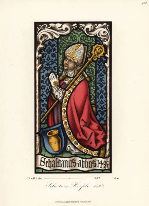 Framed Print : Stained glass portrait of Abbot Sebastian Hafele Framed Print : Stained glass portrait of Abbot Sebastian Hafele