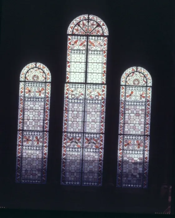 Framed Print : Stained glass windows above the North Hall Framed Print : Stained glass windows above the North Hall