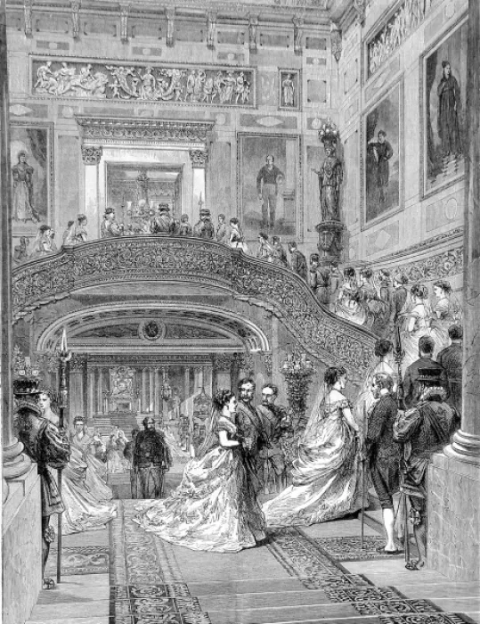 Framed Print : The Staircase at Buckingham Palace, London, 1870 Framed Print : The Staircase at Buckingham Palace, London, 1870