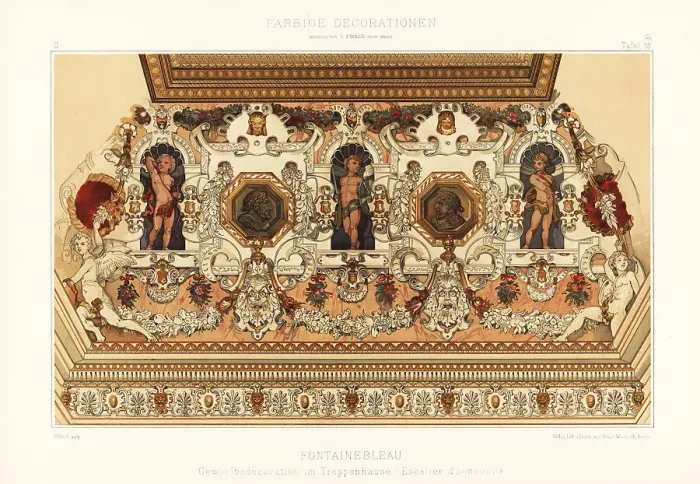 Framed Print : Stairwell of the Escalier d'honneur, Palace of Fontainebleau Framed Print : Stairwell of the Escalier d'honneur, Palace of Fontainebleau