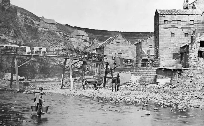 Framed Print : Staithes, Yorkshire, Victorian period Framed Print : Staithes, Yorkshire, Victorian period