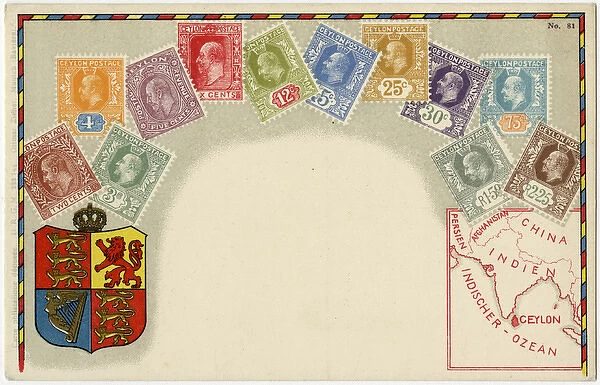 Stamp Card produced by Ottmar Zeihar - Ceylon