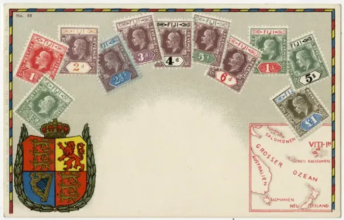 Framed Print : Stamp Card produced by Ottmar Zeihar - Fiji Framed Print : Stamp Card produced by Ottmar Zeihar - Fiji