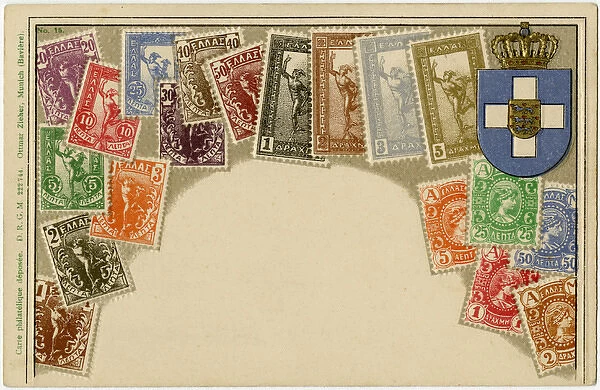 Stamp Card produced by Ottmar Zeihar - Greece