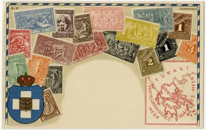 Framed Print : Stamp Card produced by Ottmar Zeihar - Greece Framed Print : Stamp Card produced by Ottmar Zeihar - Greece