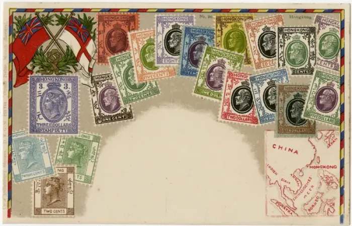 Framed Print : Stamp Card produced by Ottmar Zeihar - Hong Kong Framed Print : Stamp Card produced by Ottmar Zeihar - Hong Kong