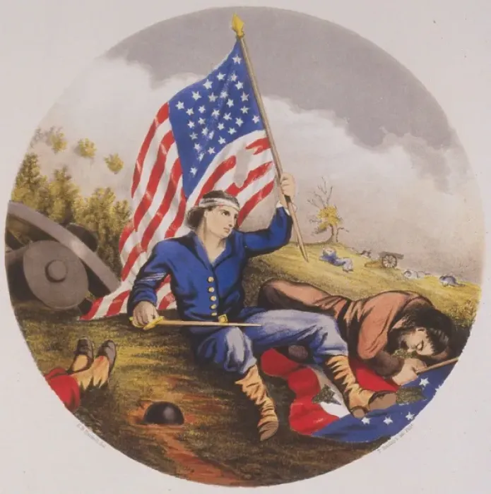 Framed Print : The two standards bearers, the day after battle Framed Print : The two standards bearers, the day after battle