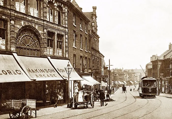 Framed Print : Standishgate, Wigan, early 1900s Framed Print : Standishgate, Wigan, early 1900s
