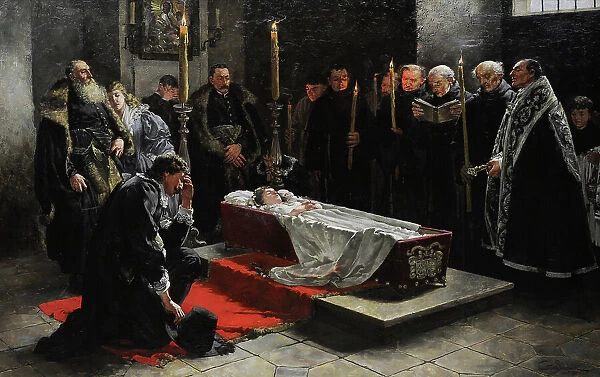 Stanislaw Oswiecim at the body of Anna Oswiecim, 1888