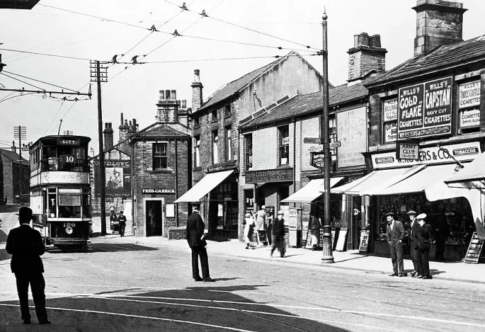 Framed Print : Stanningley Town Street early 1900s Framed Print : Stanningley Town Street early 1900s
