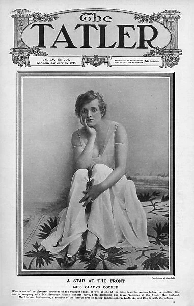 A Star at the Front - Gladys Cooper on Tatler front cover, 1