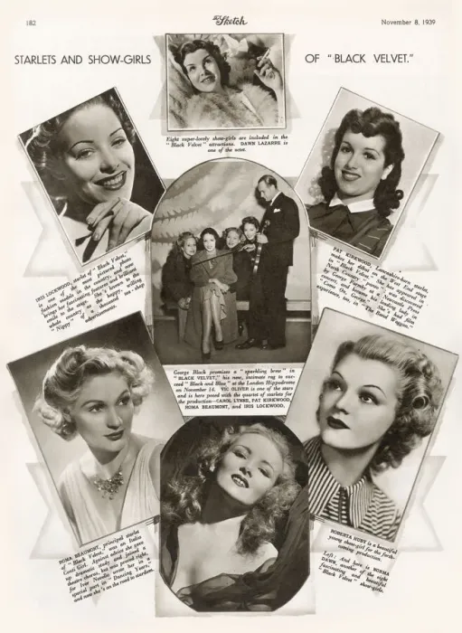 Framed Print : Starlets and show-girls of Black Velvet at London Hippodrome