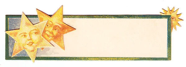 Two stars and a sun on a place card