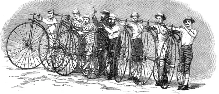 Framed Print : The Start of the Bath to London Bicycle Race, 1874 Framed Print : The Start of the Bath to London Bicycle Race, 1874
