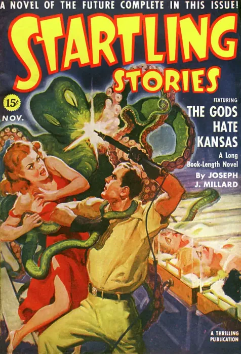 Framed Print : Startling Stories - The Gods Hate Kansas Framed Print : Startling Stories - The Gods Hate Kansas