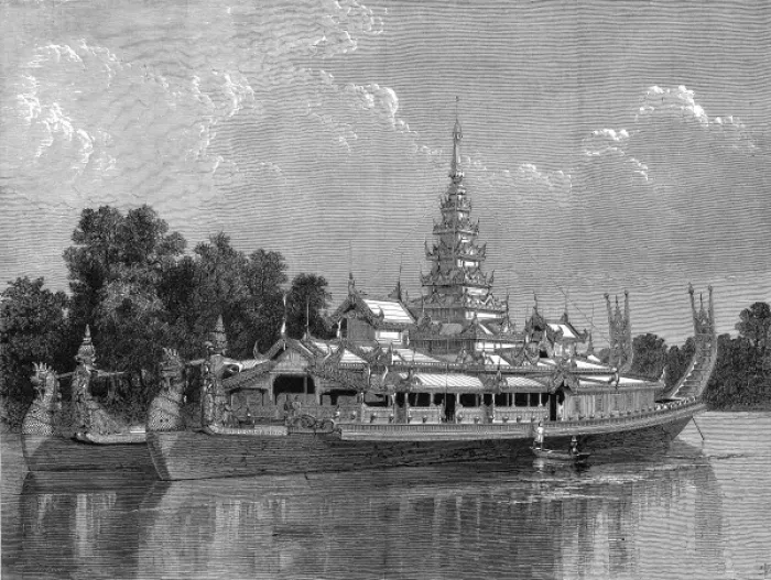 Framed Print : State Barge of the King of Burmah, March 1875 Framed Print : State Barge of the King of Burmah, March 1875