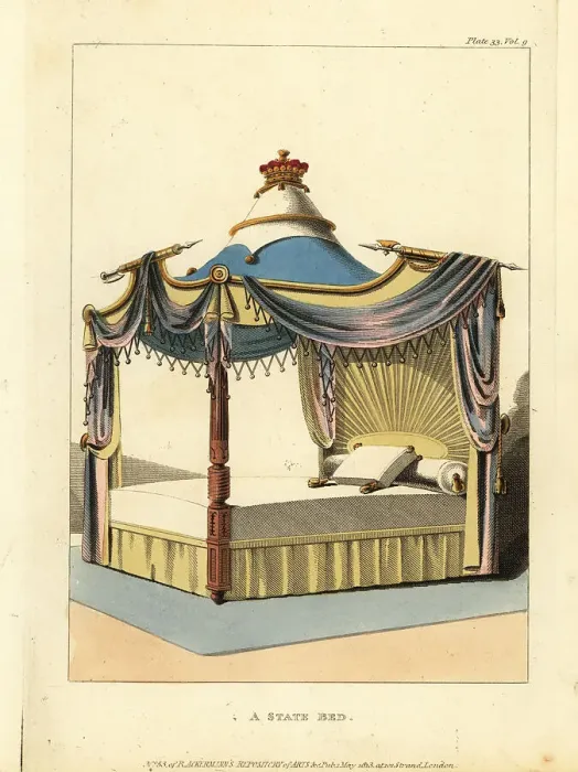 Framed Print : A State Bed, 1813 Framed Print : A State Bed, 1813
