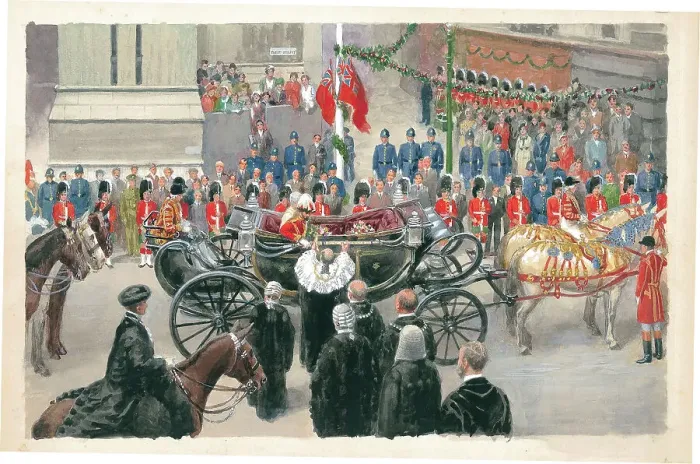 Framed Print : State Entry of King George V into the City of London