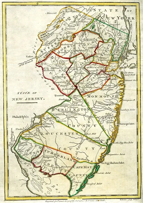 Framed Print : State of New Jersey, North America Framed Print : State of New Jersey, North America