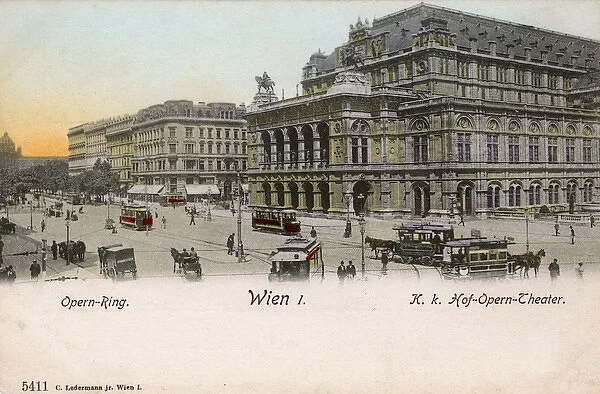 State Opera House and street scene, Vienna, Austria