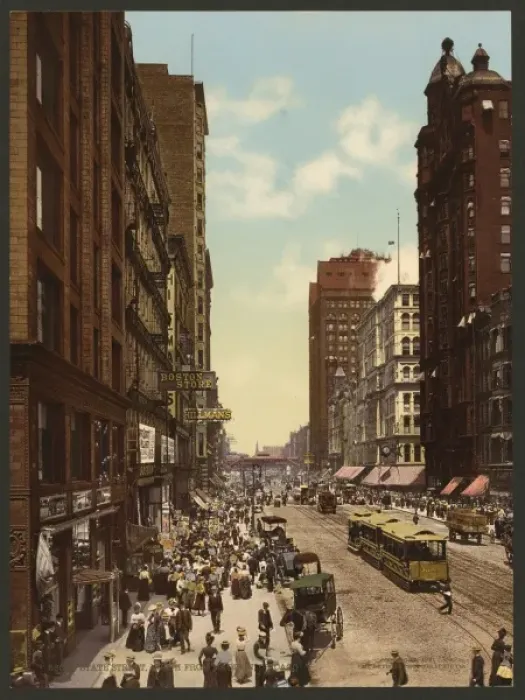 Framed Print : State Street north from Madison, Chicago Framed Print : State Street north from Madison, Chicago