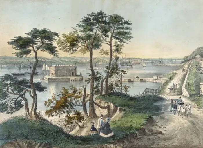 Framed Print : Staten Island and the Narrows: from Fort Hamilton Framed Print : Staten Island and the Narrows: from Fort Hamilton