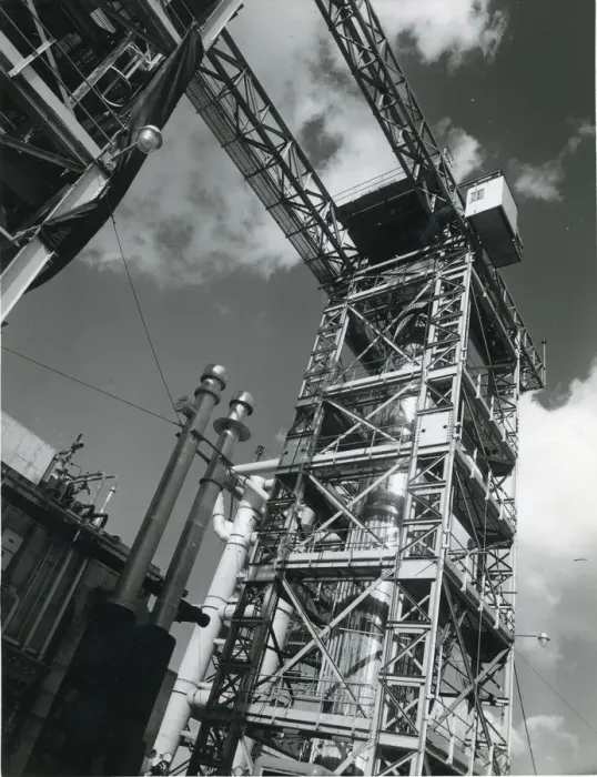 Framed Print : Static test rig installation at Hatfield for Blue Streak, c1 Framed Print : Static test rig installation at Hatfield for Blue Streak, c1