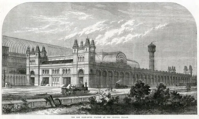 Framed Print : Station at the Crystal Palace, Sydenham 1865 Framed Print : Station at the Crystal Palace, Sydenham 1865