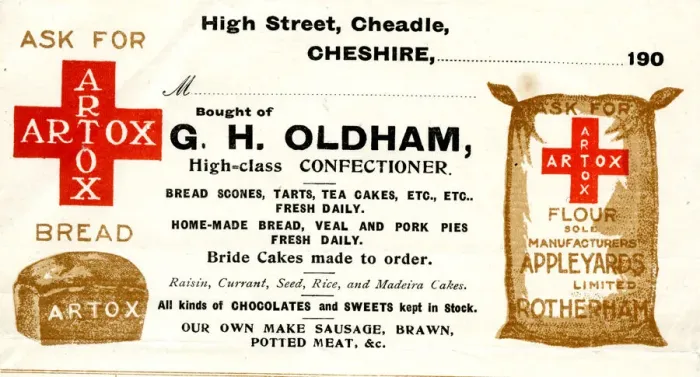Framed Print : Stationery, G H Oldham, Artox Bread and Flour Framed Print : Stationery, G H Oldham, Artox Bread and Flour