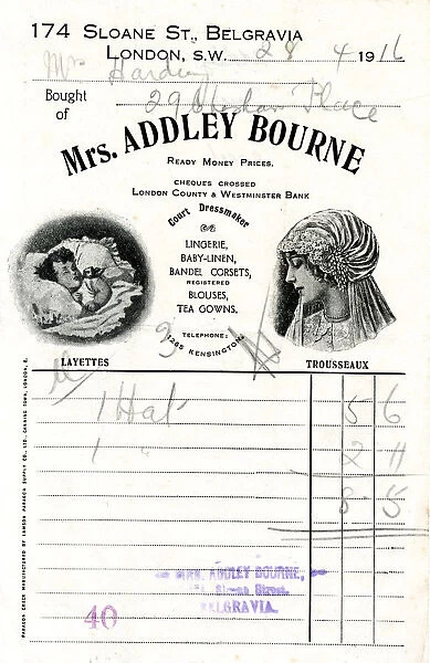 Stationery, Mrs Addley Bourne, Belgravia, London