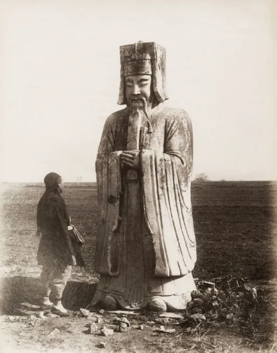 Framed Print : Statue on the approach to the ming Tombs, China Framed Print : Statue on the approach to the ming Tombs, China
