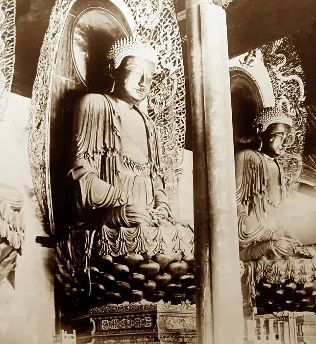 Framed Print : Statue of Buddha, Fuchoo Temple, China, early 1900s Framed Print : Statue of Buddha, Fuchoo Temple, China, early 1900s