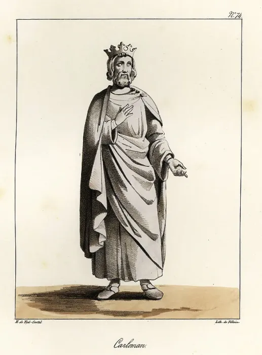 Framed Print : Statue of Carloman I, King of the Franks, younger brother of Cha Framed Print : Statue of Carloman I, King of the Franks, younger brother of Cha