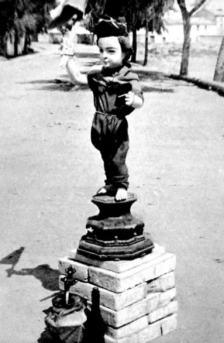 Framed Print : Statue of the Child Christ dressed as a Republican Militiama Framed Print : Statue of the Child Christ dressed as a Republican Militiama