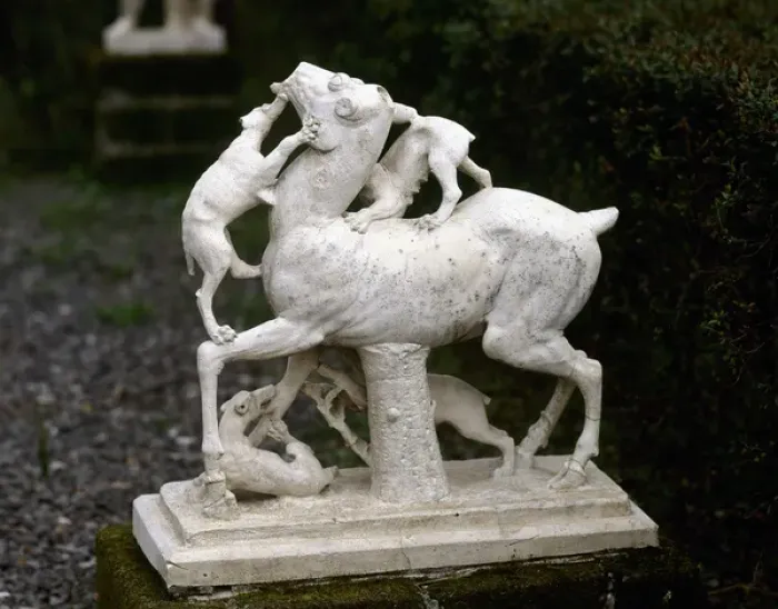 Framed Print : Statue of a deer chased by a pack of dogs Herculaneum Framed Print : Statue of a deer chased by a pack of dogs Herculaneum