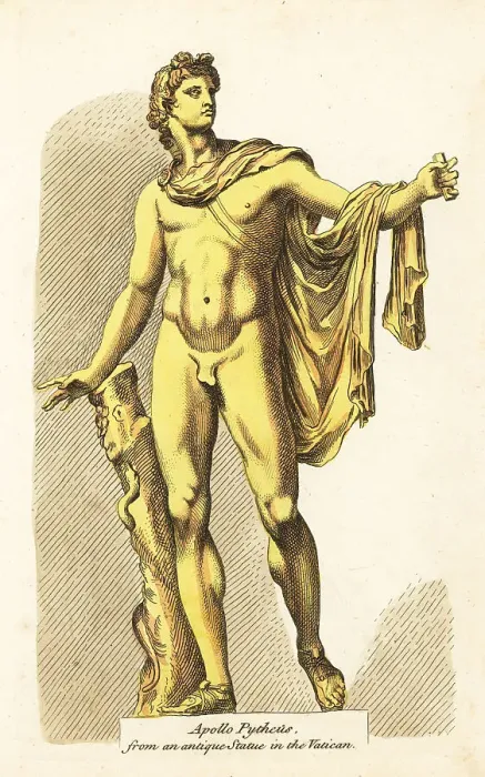 Framed Print : Statue of the Greek / Roman god Apollo with python Framed Print : Statue of the Greek / Roman god Apollo with python