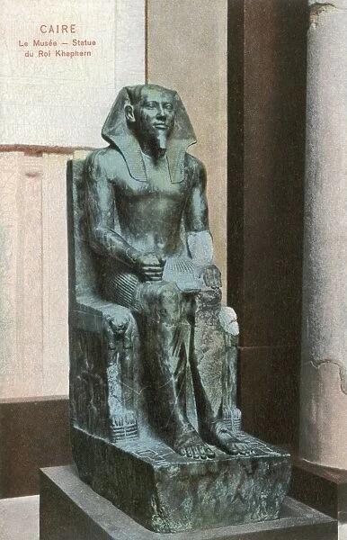 Statue of Pharao Khafra in the Egyptian Museum in Cairo