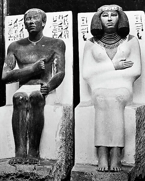Statue of Ra-Hotep and Nofret, Egypt, Victorian period