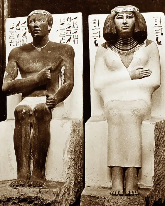 Framed Print : Statue of Ra-Hotep and Nofret, Egypt, Victorian period Framed Print : Statue of Ra-Hotep and Nofret, Egypt, Victorian period