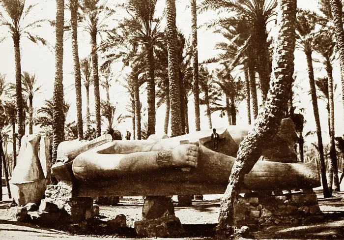 Framed Print : Statue of Ramesses II at Memphis, Egypt, Victorian period Framed Print : Statue of Ramesses II at Memphis, Egypt, Victorian period