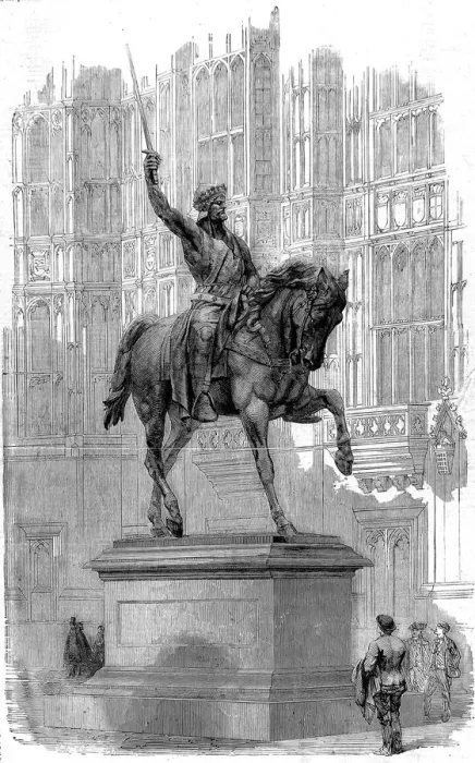 Framed Print : Statue of Richard I of England at Westminster, 1861 Framed Print : Statue of Richard I of England at Westminster, 1861
