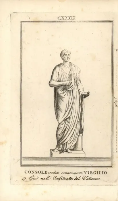 Framed Print : Statue of a Roman consul believed to be Virgilio Framed Print : Statue of a Roman consul believed to be Virgilio