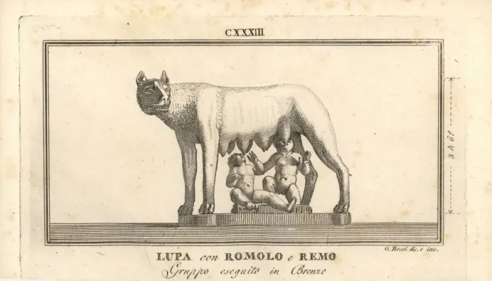 Framed Print : Statue of Romolus and Remus being suckled by a wolf
