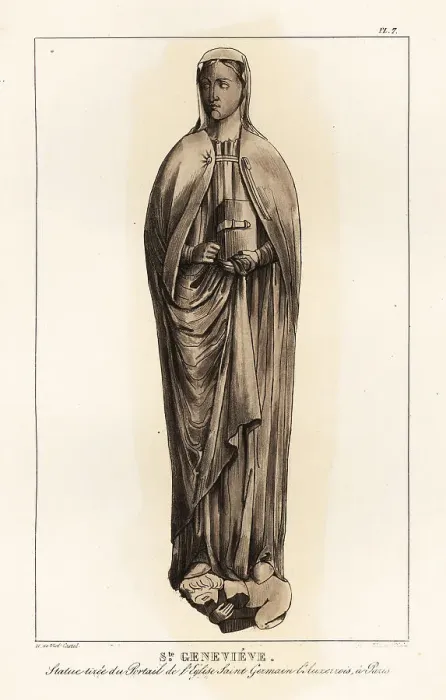 Framed Print : Statue of Saint Genevieve, (c.419-502), patron saint of Paris Framed Print : Statue of Saint Genevieve, (c.419-502), patron saint of Paris