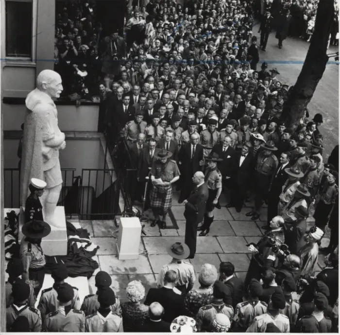 Framed Print : Statue unveiling at Baden Powell House, London Framed Print : Statue unveiling at Baden Powell House, London